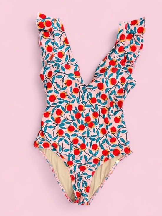 summersalt Other - Summersalt x Diane Von Furstenberg Pink Nectarine Ruffle Backflip Swimsuit sz 6